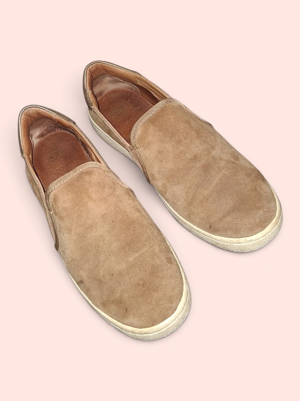 UGG Men's Slip-On Suede Loafers in Light Brown